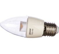 Светодиодная лампа LED E27 4W 2700К Gauss Candle Crystal Clear 103202104