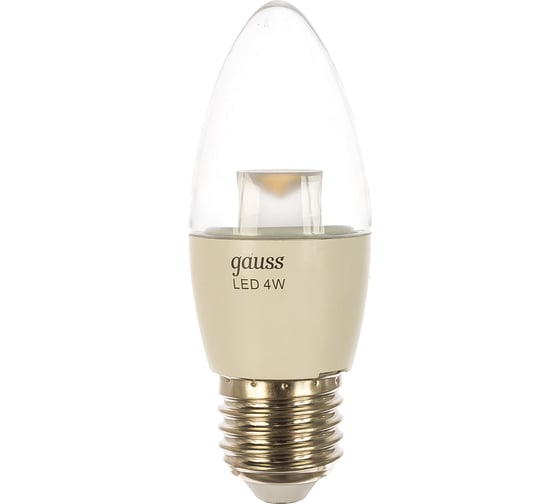 Светодиодная лампа LED E27 4W 4100К Gauss Candle Crystal Clear 103202204