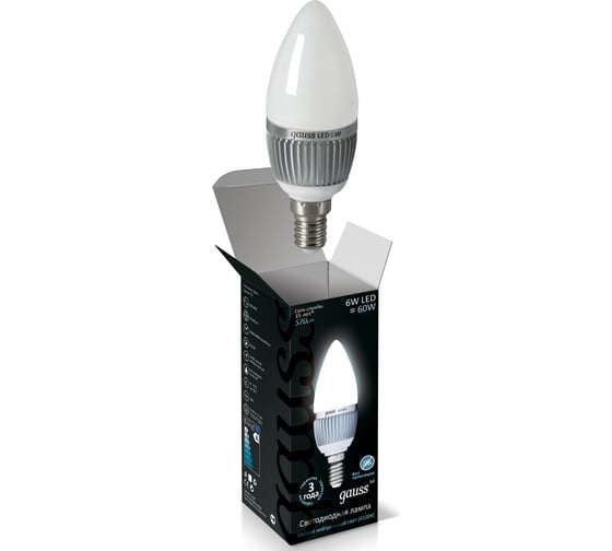 Светодиодная лампа LED 6W E14 4100K Gauss Candle EB103101206