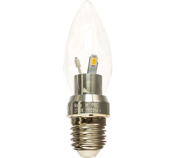Светодиодная лампа LED 3W E27 2700K Gauss Candle Crystal clear HA103202103