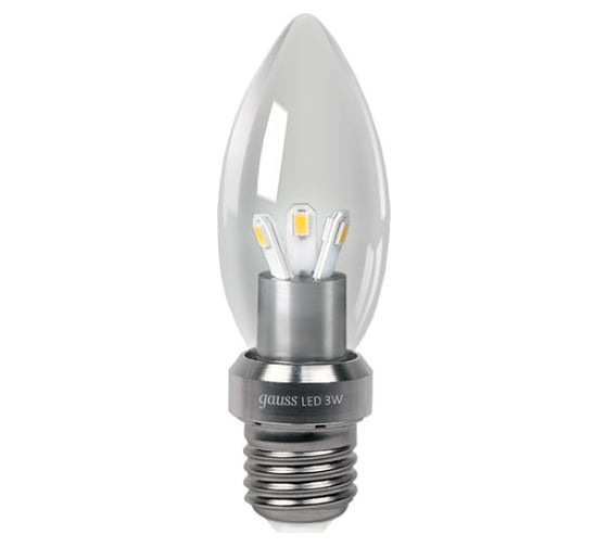 Светодиодная лампа LED 3W E27 4100K Gauss Candle Crystal clear HA103202203