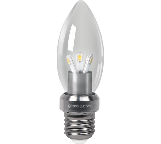 Диммируемая светодиодная лампа LED 5W E27 4100K Gauss Candle Crystal Clear HA103202205-D