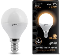 Светодиодная лампа Gauss LED Globe 4W E14 2700K EB105101104