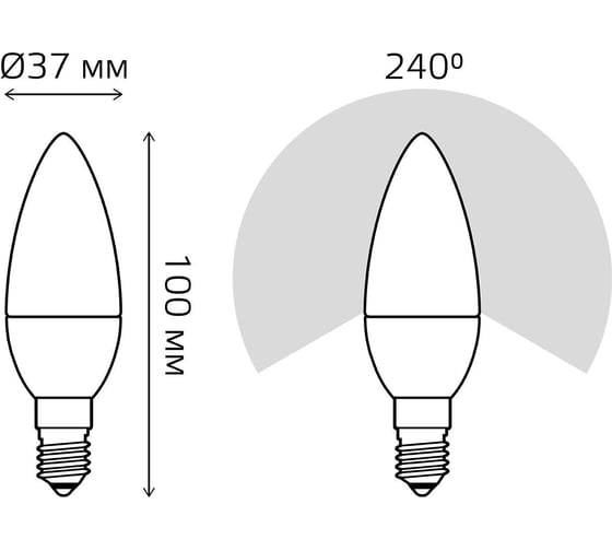 Лампа Gauss LED Candle E14 6.5W 100-240V 2700К SQ 103101107