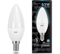 Лампа Gauss LED Candle E14 6.5W 100-240V 4100К SQ 103101207