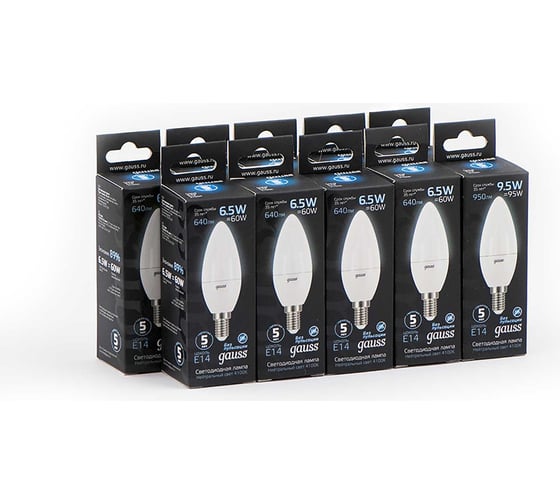 Лампа Gauss LED Candle E14 6.5W 100-240V 4100К SQ 103101207