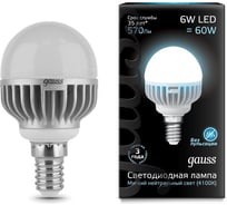 Светодиодная лампа Gauss LED Globe 6W E14 4100K EB105101206