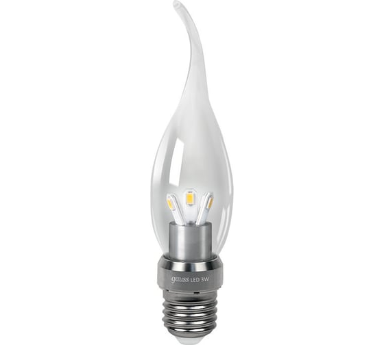 Светодиодная лампа LED 3W E27 2700K Gauss Candle Tailed Crystal Clear HA104202103