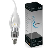 Диммируемая светодиодная лампа LED 5W E14 4100K Gauss Candle Tailed Crystal Clear HA104201205-D