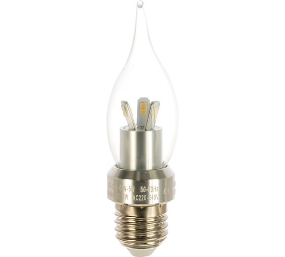 Диммируемая светодиодная лампа LED 5W E27 4100K Gauss Candle Tailed Crystal Clear HA104202205-D