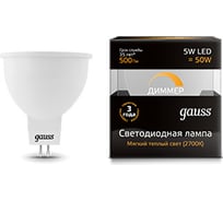 Светодиодная лампа Gauss LED MR16 5W SMD диммируемая EB101505105-D