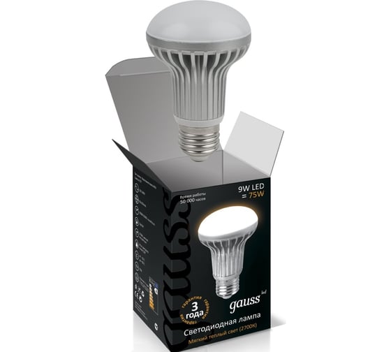 Зеркальная лампа Gauss LED R63 E27 9W 2700K FROST EB106102109