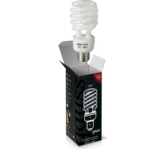 Энергосберегающая лампа Gauss Spiral 26W 4200K E27 212226