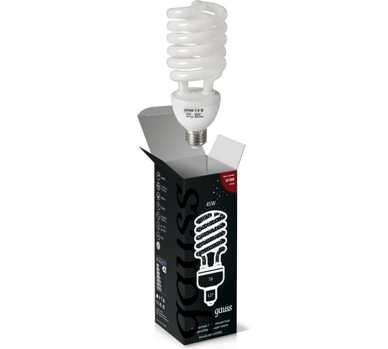 Энергосберегающая лампа Gauss Spiral 45W 4200K E27 222245