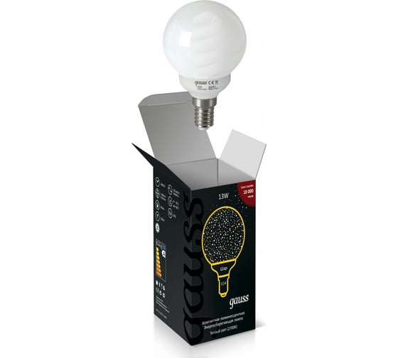 Энергосберегающая лампа Gauss Globe 13W 2700K E14 231113