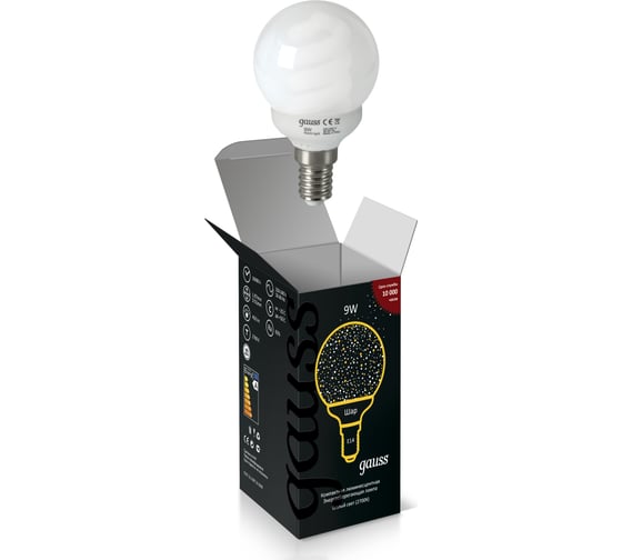 Энергосберегающая лампа Gauss Globe 9W 2700K E14 231109
