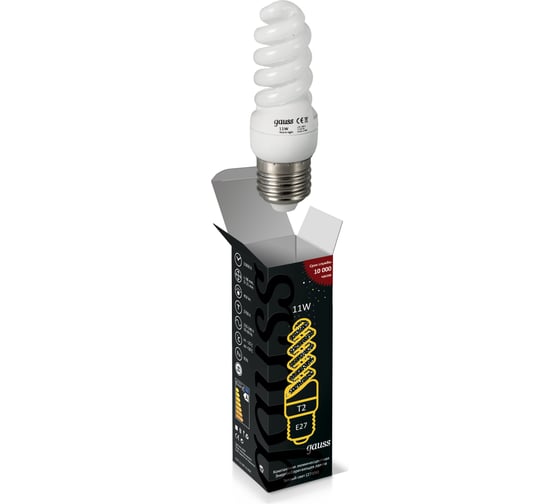 Энергосберегающая лампа Gauss Spiral T2 11W 2700K E27 172111
