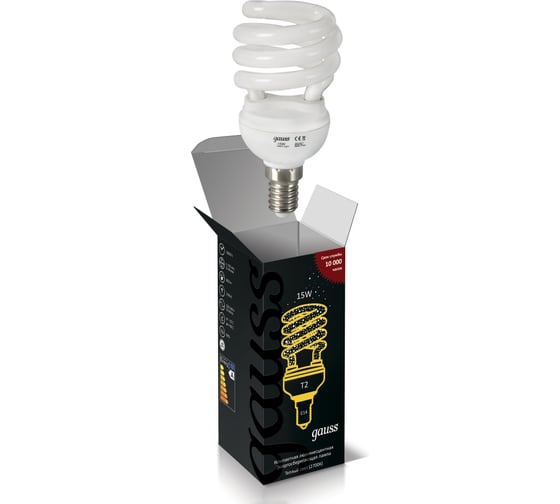 Энергосберегающая лампа Gauss Spiral T2 15W 2700K E14 171115