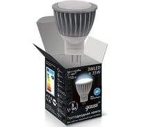 Софитная светодиодная лампа Gauss FROST LED D35x45 3W SMD MR11 GU4 4100K EB132517203