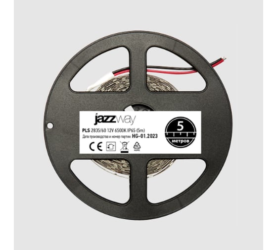 Светодиодная лента Jazzway  PLS 2835/60-12V 6Вт/м 6500К холод. бел. IP65 (уп.5м) 2859013