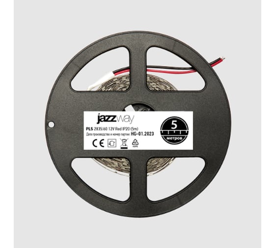 Светодиодная лента Jazzway  PLS 2835/60-12V Red 6Вт/м красн. IP20 (уп.5м) 5000315