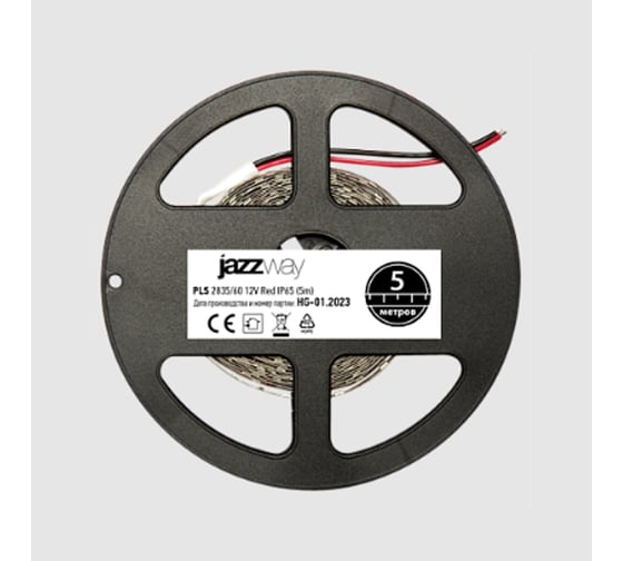Светодиодная лента Jazzway  PLS 2835/60-12V Red 6Вт/м красн. IP65 (уп.5м) 5000339