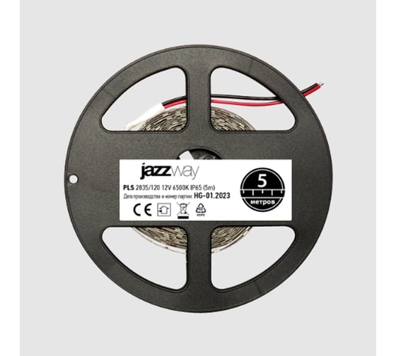 Светодиодная лента Jazzway  PLS 2835/120-12V 12Вт/м 6500К холод. бел. IP65 (уп.5м) 2859099 1