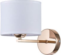 Настенный светильник Moderli V1231-1W Flora gold 1 E27 60W золотой, белый металл, ткань V1231-1W gold