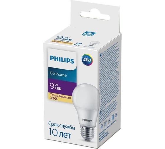 Светодиодная лампа PHILIPS ecohome led bulb 9w 680lm e27 830 929002298917