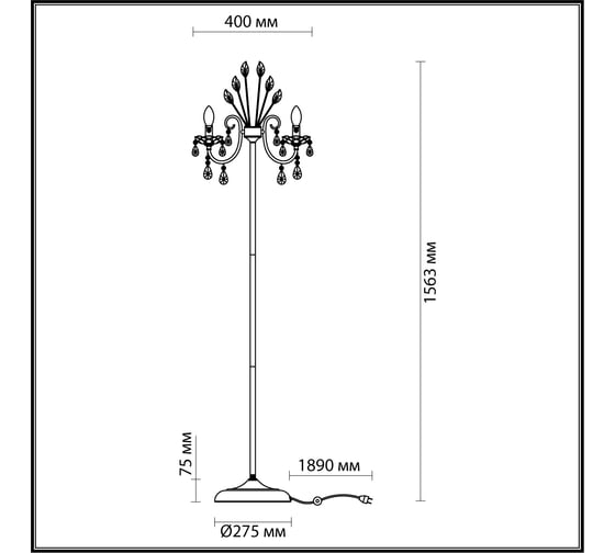 Торшер ODEON LIGHT E14 3*40W VERSIA 4977_3F