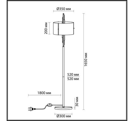 Торшер ODEON LIGHT E27 40W Margaret 5415_3F