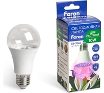 Светодиодная лампа для растений FERON А60 LB-7060 E27, 10W, красно-синий спектр 38275