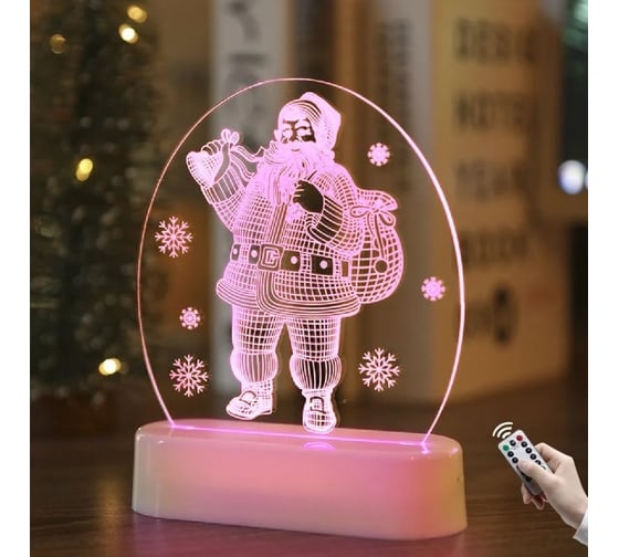LED-светильник ZDK Homium Glow Art Санта Клаус размер 13*3*17см разноцветный с пультом NY-LAMP10