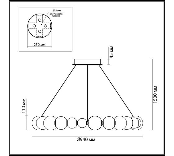 Люстра ODEON LIGHT LED 45W CRYSTAL 5007_45L