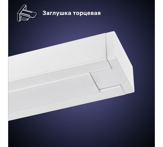 Трековый накладной однофазный шинопровод RITTER Artline с питанием и заглушкой 1 м алюминий/медь с держателями с пластиковой планкой белый 59783 8