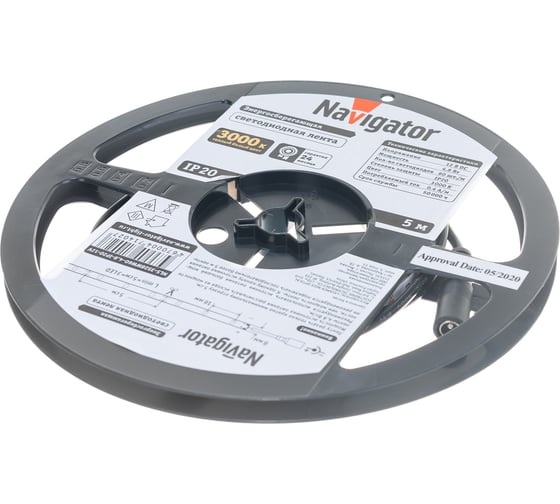 Лента Navigator СД 71 402 NLS-3528WW60-4.8-IP20-12V R5 5 м 71402