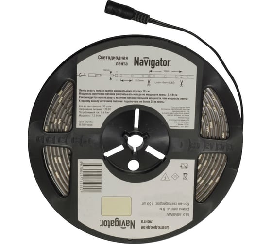 Светодиодная лента Navigator 71 421 NLS-5050R30-7.2 IP65 12B R5 уп.5 м 71421
