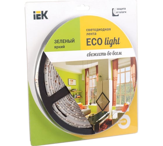 Светодиодная лента IEK ECO LED LSR-3528G60-4.8-IP65-12V уп.5м зел. LSR1-5-060-65-1-05 302240