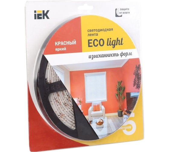 Светодиодная лента IEK ECO LED LSR-3528R60-4.8-IP20-12V уп.5м красн. LSR1-6-060-20-1-05 302241