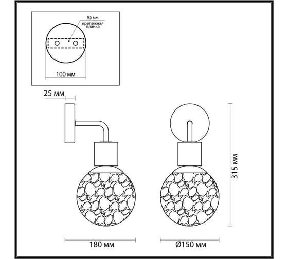 Бра ODEON LIGHT E14 40W GREENI 5026_1W