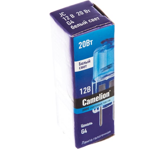 Галогенная лампа без рефлектора JC 20W g4 12V COOL Camelion 11465
