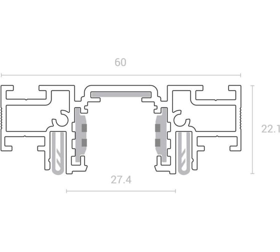 Шинопровод (низкий) для монтажа в натяжной потолок NOVOTECH 2м FLUM 135179