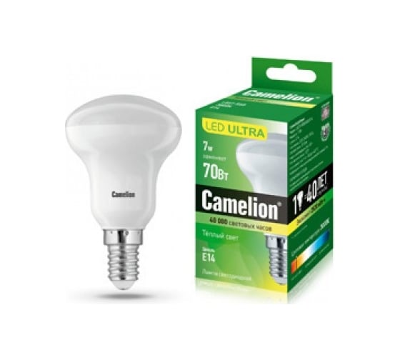 Светодиодная лампа 7Вт 220В Camelion LED7-R50/830/E14 12037