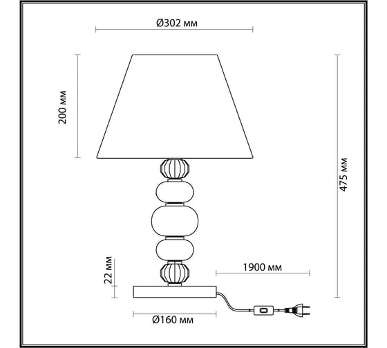 Настольная лампа ODEON LIGHT E27 60W Sochi с