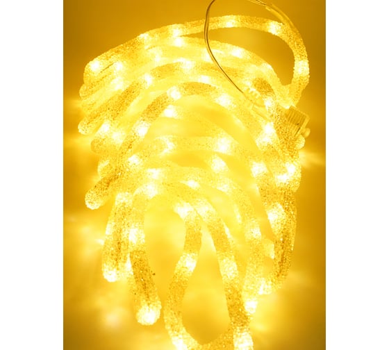 Светодиодная гирлянда Магия праздника "ДЮРАЛАЙТ", D=8мм, 100 LED, теплый белый, 5м, GS IP44, 31V, 25W, адаптер MAG-G024-100