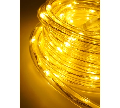 Светодиодная гирлянда Магия праздника "ДЮРАЛАЙТ", D=7мм, 100 LED, теплый белый, 5м, GS IP44, 31V, 25W, адаптер MAG-G023-100