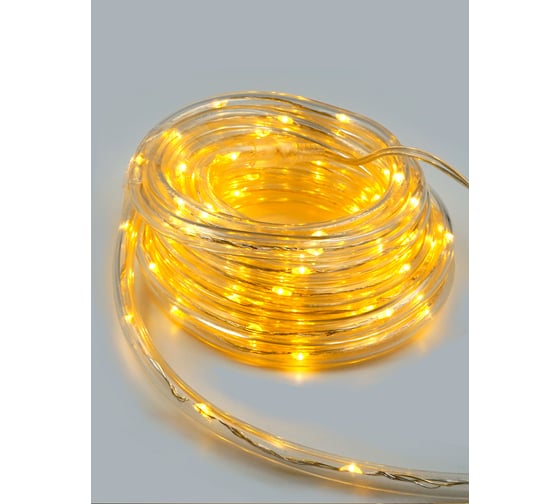 Светодиодная гирлянда Магия праздника "ДЮРАЛАЙТ", D=7мм, 100 LED, теплый белый, 5м, GS IP44, 31V, 25W, адаптер MAG-G023-100