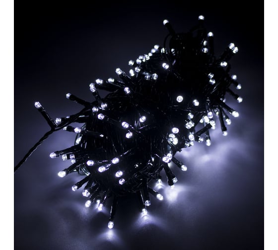 Уличная электрогирлянда Золотая сказка Нить, 200LED, 20м, холодный белый, контроллер, 591293