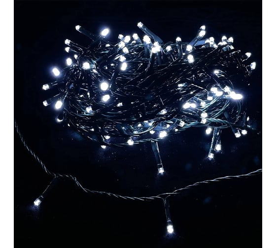 Уличная электрогирлянда Золотая сказка Нить, 200LED, 20м, холодный белый, контроллер, 591293
