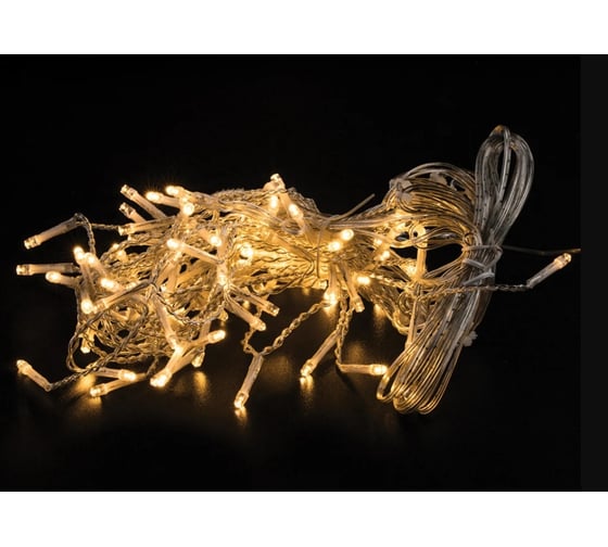 Уличная электрогирлянда Золотая сказка Бахрома,100LED, 2x0,5м, теплый белый, контроллер, 591299